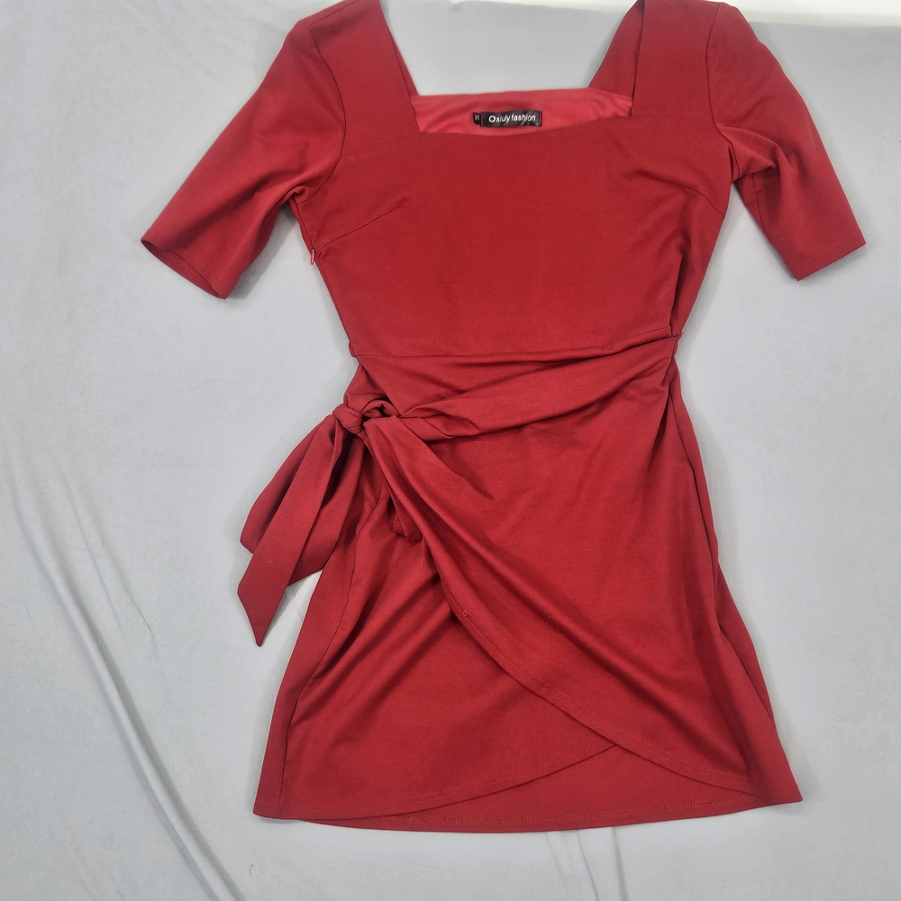 Elegant Red Wrap Dress